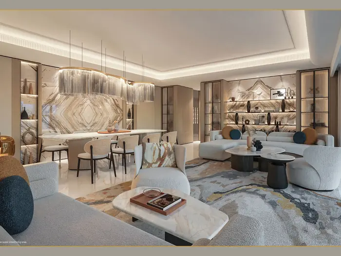 Lodha Massimo Baner super-sized living and dining area with hill views